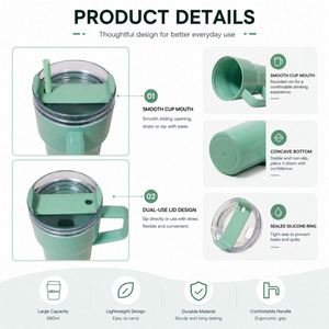 Vaso de Plástico Personalizado con Logotipo, 20oz, Pared Simple, con Asa y Pajita, Libre de BPA, Reutilizable, para Viajes, Café, Agua, Impresión Serigráfica, Regalos - Product Image 4