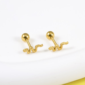 Boucles d'oreilles clous en acier inoxydable plaqué or, forme insecte, pierres de zircon serties griffes, unisexe, tendance, pour fêtes et mariages - Product Image 5