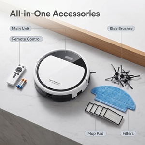 Aspiradora Robótica Inteligente 3 en 1 con Filtro HEPA para Limpieza en Seco y Húmedo, Control Remoto, Mopa y Cepillos Laterales para Uso Doméstico - Product Image 1