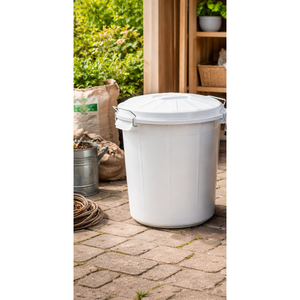 Secchio industriale da 70 litri con coperchio. Bianco. - Product Image 2