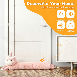 Protector de Puerta y Ventana de Felpa con Diseño de Unicornio para Ahorrar Energía, Aislante Decorativo con Base Pesada, <span class=keywords><strong>Bloqueador</strong></span> de Ruido, Aire, Viento y Polvo - Product Image 4