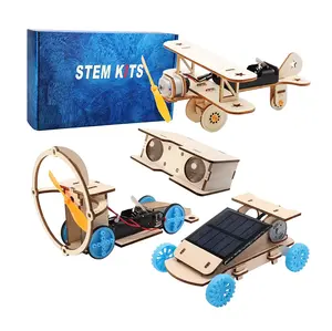 Factory Customized STEM Toys DIY 3D Wood for Kids 4 in 1 DIY Science Fun Wooden Student Kits Physical Learning