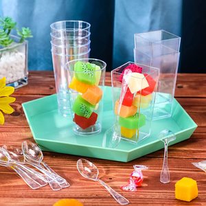 ถ้วยขนมหวานพลา<span class=keywords><strong>ส</strong></span>ติกทร<span class=keywords><strong>ง</strong></span><span class=keywords><strong>ส</strong></span>ี่เหลี่ยมขนาด3ออนซ์พร้อมฝาปิดวัสดุ PS <span class=keywords><strong>ส</strong></span>ำหรับทำมูสพุดดิ้งโยเกิร์ต - Product Image 2