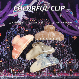 กิ๊บติดผมรูปงู ลายคลื่น ลายพระจันทร์ ครึ่งวงกลม ลายฉลาม ลายซิกแซก  ทำจากเรซิ่น  แบบหนีบผม  ลายหินอ่อน สำหรับผู้หญิง เปลี่ยนสีได้ - Product Image 4