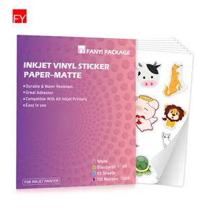 Inkjet A4 Lembar Tahan Air A3 Dapat Dicetak Grosir Laserjet Putih Printabl untuk Pencetak Kertas Stiker Vinil Matte Kustom Premium