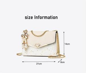 Borsa a Tracolla da Donna alla Moda, Borsa da Viaggio e da Sera, Portamonete per Cellulare con Ciondolo di Perle - Product Image 3