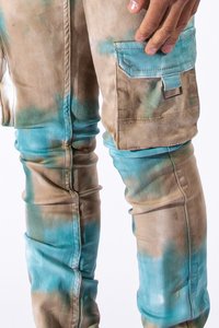 Mens Solid Skinny Pockets Denim Cargo <strong>Combat</strong> Pants Jeans Slim Fit <strong>Trouser</strong> Bottoms Fashion Men's Casual Jeans - Product Image 6