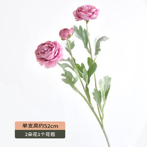 Yabancı Yang Şakayık İpek Çiçek 3 Başlı Ev Oturma Odası Düğün Dekorasyon Süsleri Yüksek Simülasyon Şekillendirilmiş Kabartmalı Kemik - Product Image 6