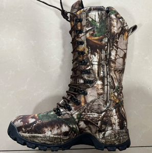 Bottes tactiques de chasse TSB1 Outdoor Tall Camo, motif camouflage arboricole, fermeture éclair latérale, semelle robuste, imperméables, légères, jungle - Product Image 1