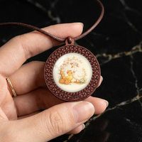 Collier pendentif personnalisable en bois, motif canard ou oie mignon, avec chaîne en corde réglable et accessoires artistiques doux