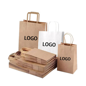 Sacs en papier biodégradables recyclables avec poignées, sacs en papier kraft brun pour emballage - Product Image 3