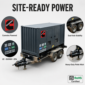 Generador Diésel Cummins de 60 kVA, 48 kW, Silencioso, Trifásico, 400/230 V, 50 Hz, Arranque Automático, para Hogar, Centros Comerciales, Aeropuertos, con Certificación EPA, CE y EAC - Product Image 3