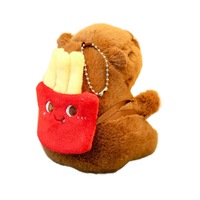 Porte-clés en peluche Capybara brodé mignon, super doux, rembourrage en coton PP, pendentif pour sac à dos jeunesse, stabilité émotionnelle