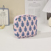 4Pcs Tas Makeup Berlapis Motif Bunga Besar yang Modis dengan Ritsleting, Set Organizer Kosmetik Tahan Lama dan Portabel untuk Perjalanan & Penggunaan Sehari-hari