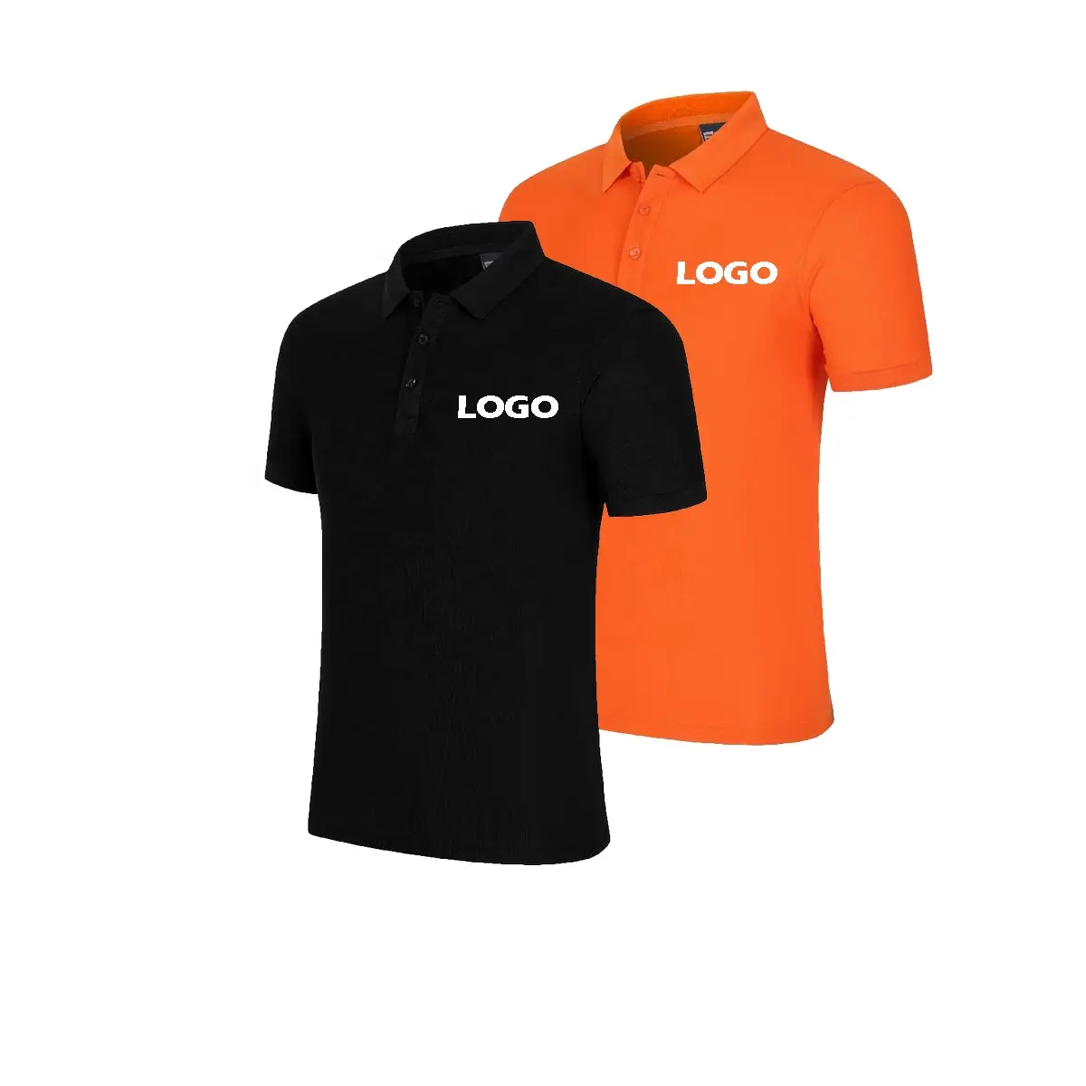 Oem Custom Collar Polo Shirts Personalized Custom Black And Orange Custom Polo Shirts