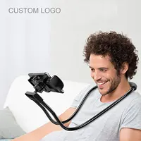 עצלן 360 תואר סיבוב תליית צוואר טלפון עומד סוגר Selfie נייד טלפון בעל