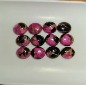 พลอยสีชมพูธรรมชาติ รูปทรงลูกแพร์ สีดำทองแดง แบบเจียระไนแบน สำหรับทำเครื่องประดับ จี้ สร้อยข้อมือ พลอยประจำวันเกิด - Product Image 2