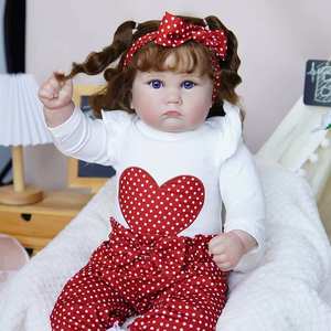 Poupée bébé reborn fille réaliste en vinyle de silicone peint en 3D de 24 pouces avec corps entier en coton - Product Image 4