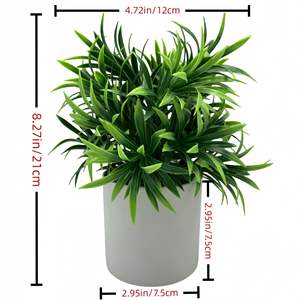 Nuevas plantas artificiales verdes de eucalipto y romero en macetas cilíndricas de plástico de 30 cm, ecológicas y de gran venta. - Product Image 2