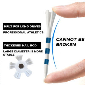 <b>Golf</b> Tee 5 Prong White Striped Durable For Long Drives Professional <b>Golf</b> - Product Image 1