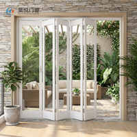 Porte pliante en verre pour balcon, porte coulissante pliante, cloison en verre pour bureau, porte accordéon insonorisée, porte de séparation en verre