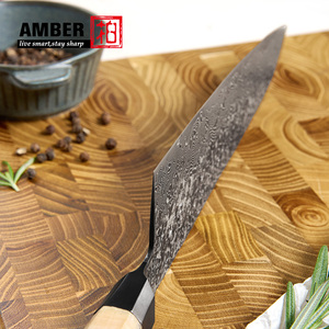 Bộ dao bếp AMBER Premium 67 lớp thép Damascus VG10, gồm dao đầu bếp, dao Santoku, dao Nakiri, cán gỗ đặc - Product Image 2