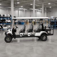 Voiturette de golf électrique 8 places à batterie lithium, facile à utiliser, avec tableau de bord numérique intelligent, vitesse 50-70 km/h, vente en gros