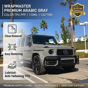ฟิล์มหุ้มรถยนต์ WRAPMASTER 1.52*15 เมตร TPU PPF สีเทาอารบิก ซ่อมแซมตัวเองได้ ป้องกันรอยขีดข่วน สำหรับหุ้มตัวถังรถยนต์ - Product Image 1