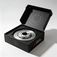 Boîte d'expédition carrée en carton ondulé robuste, écologique et recyclable, avec pelliculage brillant et gaufrage, pour disques de frein, directement de l'usine