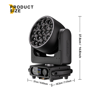 SHEHDS 19x25w RGBW Zoom Moving Head Wash, Luz de DJ con Control DMX 512, Luz Móvil para Bodas y <span class=keywords><strong>Teatro</strong></span> - Product Image 3