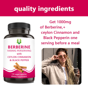Capsules d'extrait de berbérine naturelle à base de plantes, 1000 mg, avec cannelle de Ceylan, pour stimuler le système immunitaire – Vente chaude - Product Image 3