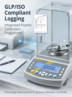 Balance analytique numérique motorisée de laboratoire Veidt Weighing MK 500g 0.001g avec plateau haut, capteur LCT, pare-brise en verre et acier inoxydable