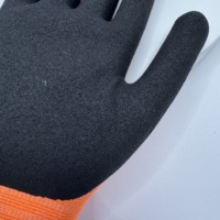 Sarung Tangan Kerja Pelindung Lapisan Nitril Sandy Nylon Spandex Oranye 13G dari Pabrik, dengan Cengkeraman Aman untuk Pekerjaan Sehari-hari