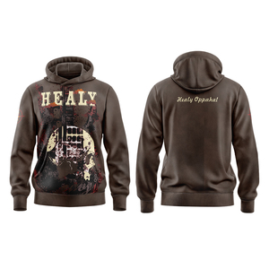 Healy Sportswear Hombres Sin cuerda Algodón Zip up Hoodie Chenille OEM Bordado Hoodie Custom Acid Wash Drop Shoulder Hoodie Skulls - Product Image 5