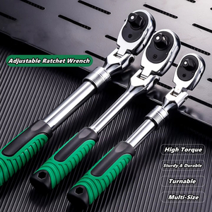 Kunci Soket Ratchet Standar 1/4/3/8/1/2 Inci Fleksibel 72-Gigi Teleskopik yang Dapat Diperpanjang - Product Image 6