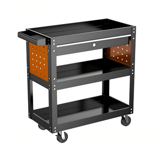 Chariot à outils multifonctionnel en métal à 4 tiroirs et 3 niveaux avec quatre roues, chariot <span class=keywords><strong>utilitaire</strong></span> <span class=keywords><strong>professionnel</strong></span> pour outils mécaniques - Product Image 4