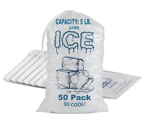 Bolsas de plástico biodegradables para cubitos de hielo, embalaje de 1Kg, 2Kg, 10Kg, 20 Libras con cordón - Product Image 2