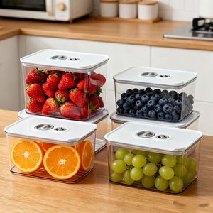 Sealed Food Storage Container Rectangle Clip On Lid For Fruits Vegetables Grains Refrigerator Picnic Use - Product Image 1