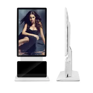 Indoor Floor Stand 43 49 55 65 Inch Lcd Advertising Display 360 Degree Rotating Interactive Touch Screen Kiosk Digital Signage