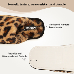 Pantofole da Donna ZULEMEI Morbide e Comode in Memory Foam Antiscivolo per Interni Stampa Leopardata - Product Image 2