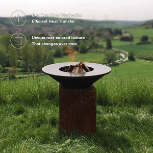 Parrilla de Carbón Ecológica MEISU.CH con Logotipo Personalizado, de Acero Corten Resistente para Exteriores, WS-SG, para Camping, Jardín y Leña - Product Image 3