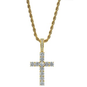 All'ingrosso gioielli Hip Hop Christian Jesus croce collana con ciondolo croce con ciondolo a croce e zirconi collana croce - Product Image 6