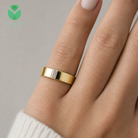 Betterstar Smaragdschliff Labor-Gezüchteter Diamant Klassischer Ehering 14K 18K Gelbgold Plattiert D VVS IGI Herren