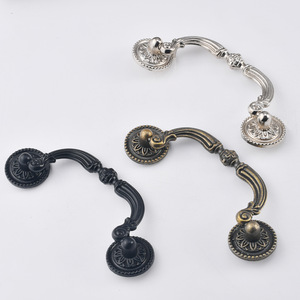 Retro Zinc Alloy Cabinet Drawer Handles Bridge Shape European Style <b>Antique</b> Bronze Black Silver 94mm Hole Spacing Durable - Product Image 3