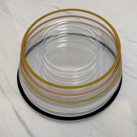 Assiettes de Présentation Rondes en Plastique Style Moderne avec Bord Doré – Vaisselle de Luxe pour Mariages et Événements