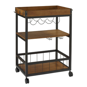 Parte superior de madera Industrial de muebles de Metal de servicio de almacenamiento de <span class=keywords><strong>Bar</strong></span> al aire libre carro para <span class=keywords><strong>la</strong></span> casa - Product Image 1