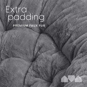 <span class=keywords><strong>Chaise</strong></span> relax confortable pour <span class=keywords><strong>chaise</strong></span> pliable intérieure et extérieure avec fourrure grise et pieds en métal doré - Product Image 5