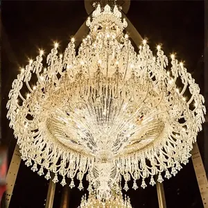 Creative engineering club atmosphere lamp villa restaurant big classic crystal chandelier soffitto lampadario di cristallo di lusso