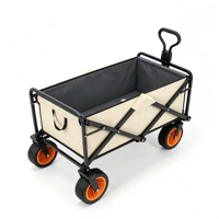 Chariot pliant industriel à quatre roues en acier zingué, verrouillable, pour jardin et outils de shopping extérieur – Meilleures ventes