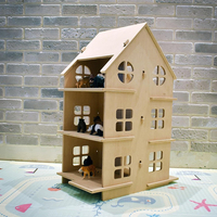 Meuble de rangement en bois pour maison de poupée, étagères de rangement pour jouets, bibliothèque, meubles de salon et de chambre, design minimaliste durable